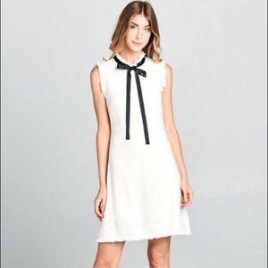 Coco white tweed mini dress